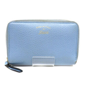 Gucci Round Zip Bifold Wallet Blue Long